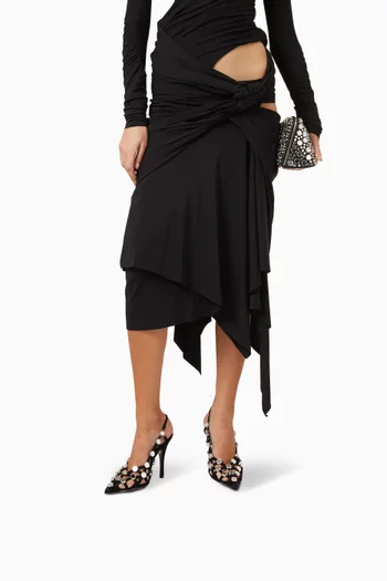 Grid 105 Mirror-embellished Slingback Sandals in Suede