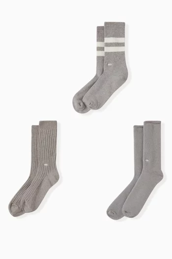 Mixed Socks, Set of Three in Cotton-nylon