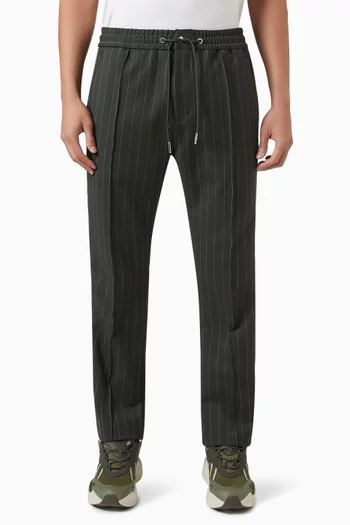Mercer Pinstripe Track Pants in Stretch Double-weave Fabric