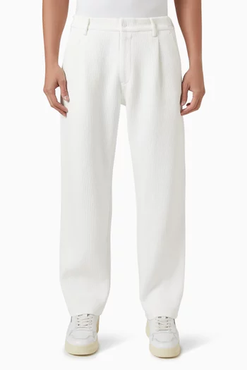 Striped Garrison Pants in Cotton-blend Interlock