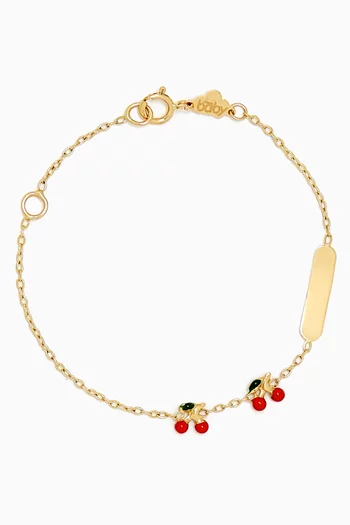 Cherry Enamel Bracelet in 18kt Gold