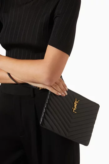 حقيبة مقاس A5 بشعار كاساندر جلد بتصميم مبطن