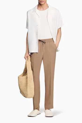 Alpha Drawstring Pants in Wool-blend