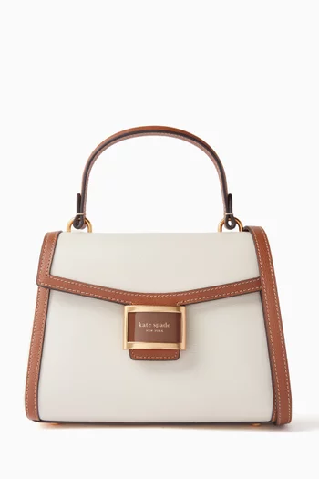 Katy Colour-block Top Handle Bag in Leather