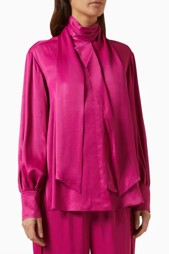 Scarf-style Blouse in Satin