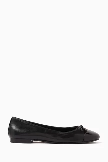 Cap-toe Ballet Flats in Leather