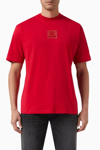 Logo Print T-Shirt in Organic Cotton-jersey