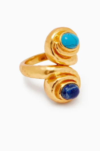 Leela Stone Ring in 24kt Gold-plated Brass