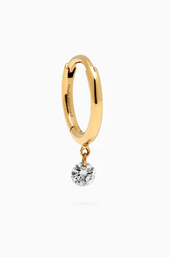Circle Diamond Single Hoop Earring in 18kt Gold