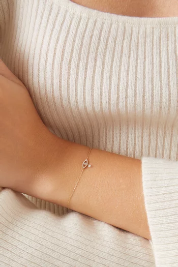 Séléné Eye Diamond Pavé Bracelet in 18kt Gold