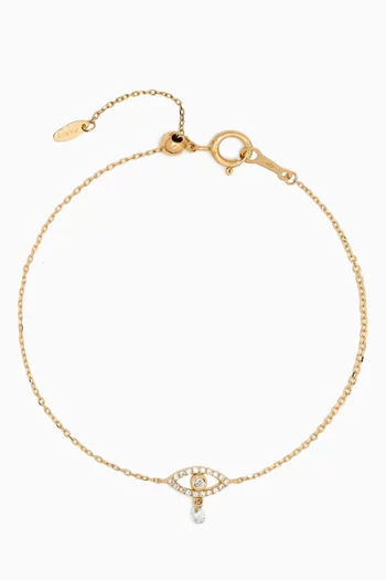 Séléné Eye Diamond Pavé Bracelet in 18kt Gold