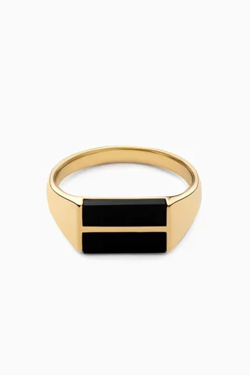 Duo Onyx Ring in Gold Vermeil