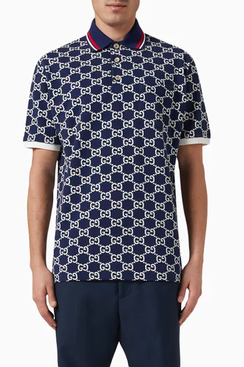GG Jacquard Polo in Cotton Jersey