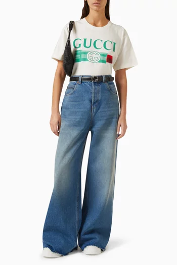 Gucci Lipstick Print T-Shirt Cotton