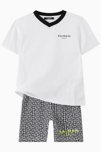 Monogram-print T-shirt in Cotton