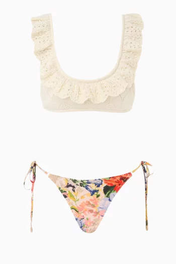 Alight Frill Knit Scoop Bikini Set