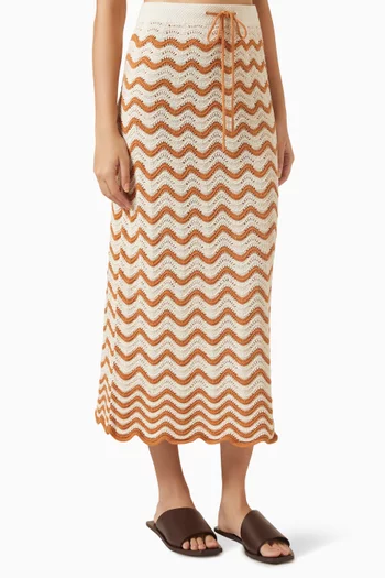 Junie Scalloped Maxi Skirt in Textured Knit