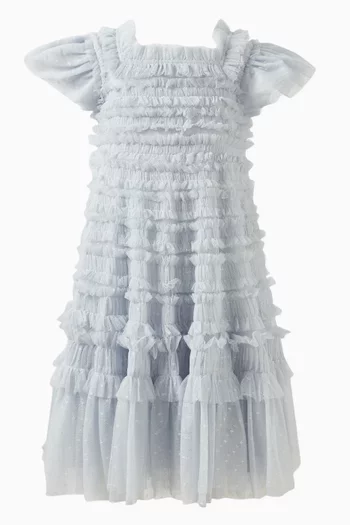 Lisette Ruffled Dress in Recycled Tulle