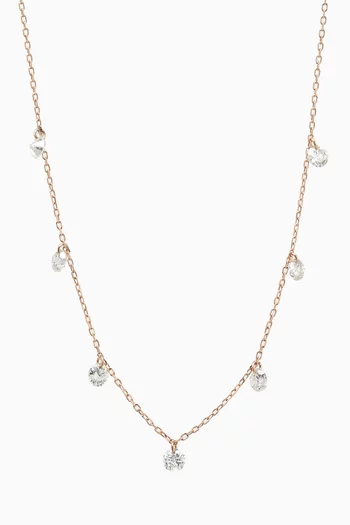 Danaé Dangling Diamonds Necklace in 18kt Rose Gold