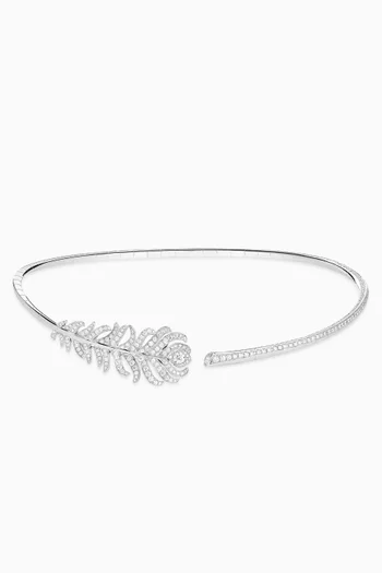 قلادة رقبة مرصعة بالماس بلوم دي باون ذهب أبيض عيار 18‏