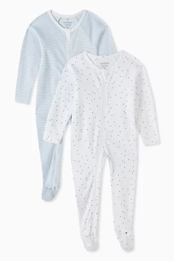 Printed Sleepsuit in Organic Cotton-jersey, Set of 2