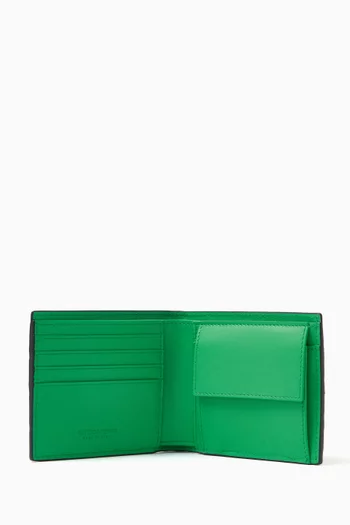 محفظة ثنائية الطيّ جلد مجدول