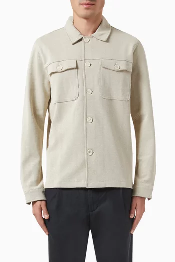 Long-sleeved Overshirt in Organic Cotton Blend