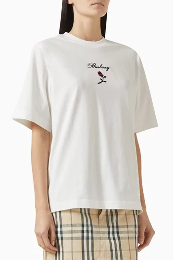 Rose Logo T-shirt in Cotton Jersey