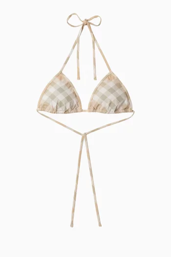 Checked Triangle Bikini Top