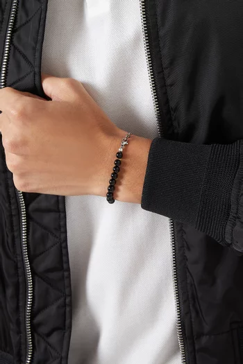 Grant Onyx Bracelet in Silver-tone Brass