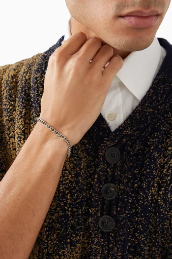 سوار فابيان بحلقات متصلة نحاس مطلي بالفضة