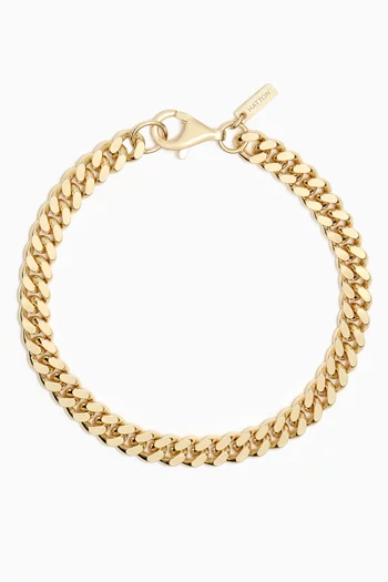 Classic Cuban Bracelet in 18kt Gold-plated Sterling Silver