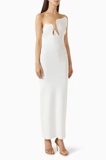 Salacia Wire Column Strapless Maxi Dress