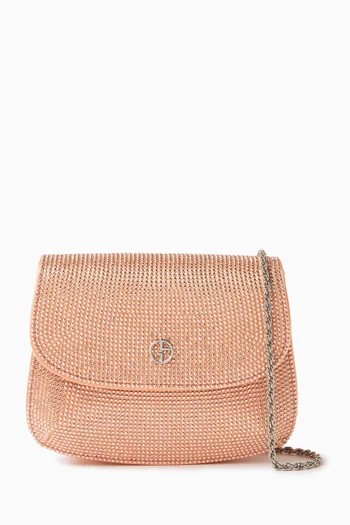 Mini La Prima Embellished Shoulder Bag in Satin