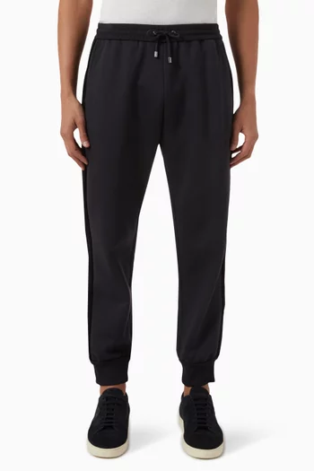 Side-striped Jogger Pants in Cotton Jersey