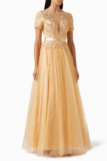 Embellished Gown in Tulle
