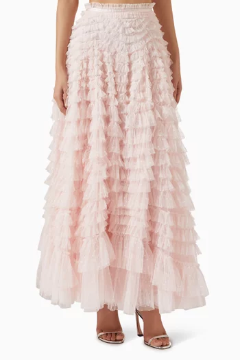 Hattie Ruffle Maxi Skirt in Recycled Tulle