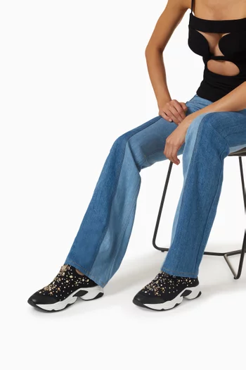 Embellished Slip-on Sneakers in Neoprene