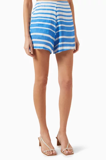 Sicily Striped High-waist Shorts