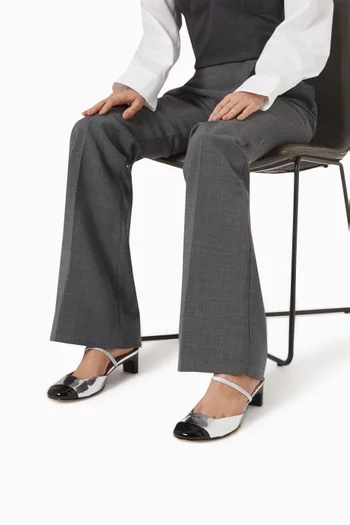 Bertie 50 Mules in Metallic Leather