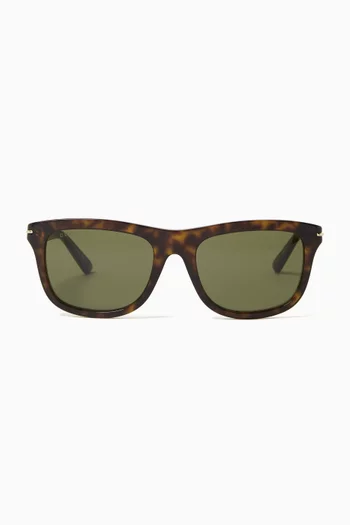 Rectangle-frame Sunglasses in Recycled Acetate