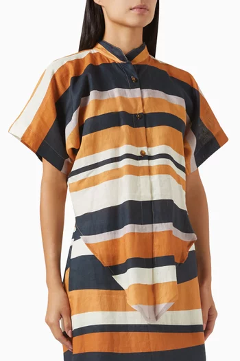 Leroy Striped Top in Linen