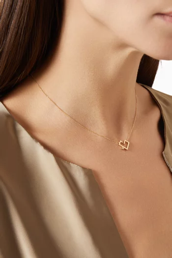 قلادة حب صغيرة مرصعة بالماس ذهب عيار 18