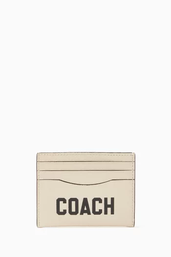 Logo Card Case in Pebbled Leather