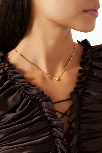 قلادة باردو بدلاية مرصعة بحجر زركونيا نحاس مطلي بلون ذهبي