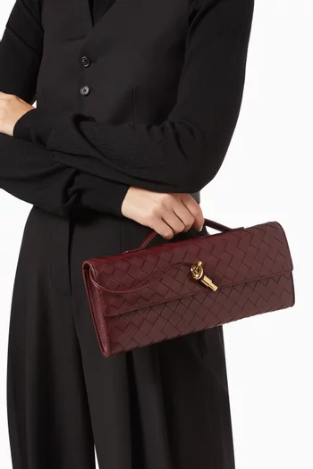 Long Andiamo Clutch in Intrecciato Leather