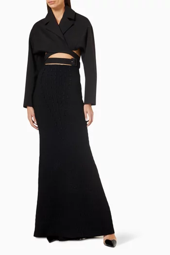 جاكيت بتصميم متقاطع صوف بكر