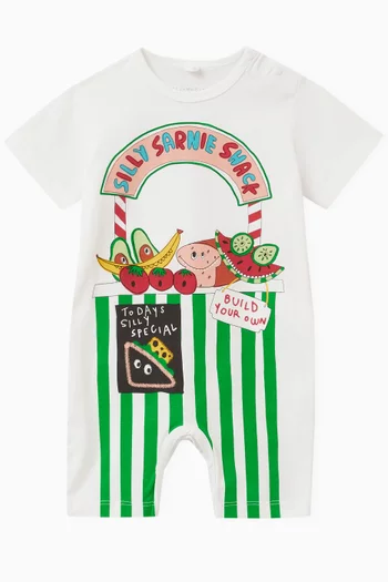 Fruit Graphic-print Romper in Organic Cotton-jersey