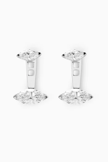 Marquise-cut Diamond Slider Earrings in 18kt White Gold