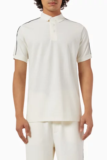 Logo Band Polo Shirt in Cotton Piqué